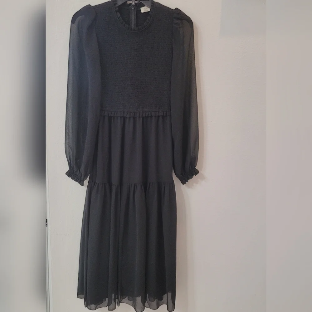 Wilfred Aritzia Rosalyn Dress Midi Black Size XS - Picture 8 of 13